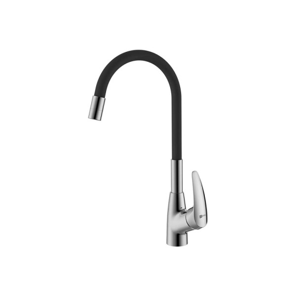 Смеситель  д/кухни LEMARK LM0415C - Black Linara,  шаровый,  черный,  гибкий излив,  п/г
