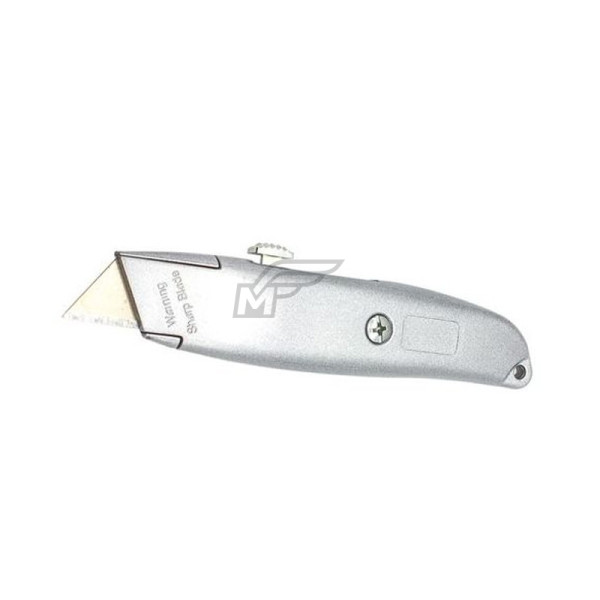 Нож строительный для линолеума с трапецивидным лезвием 19 мм,  корпус металл,  ВАРЯГ Н - 41  (12/144) 