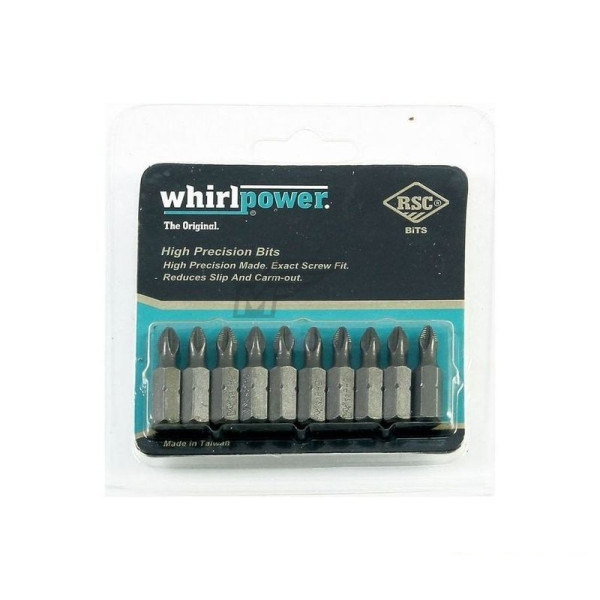 Насадки - биты 25PH2 WhirlPower. The Original с покрытием карбит титана  (10) 