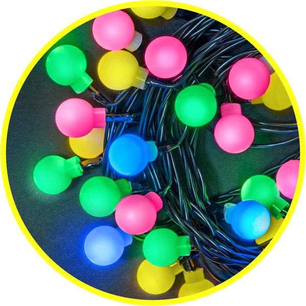 Гирлянда  "Жемчужные шарики"  внутренняя  IP20,  11, 5 м,  d1.5cm,  8 режимов свечения,  мультицвет,   про