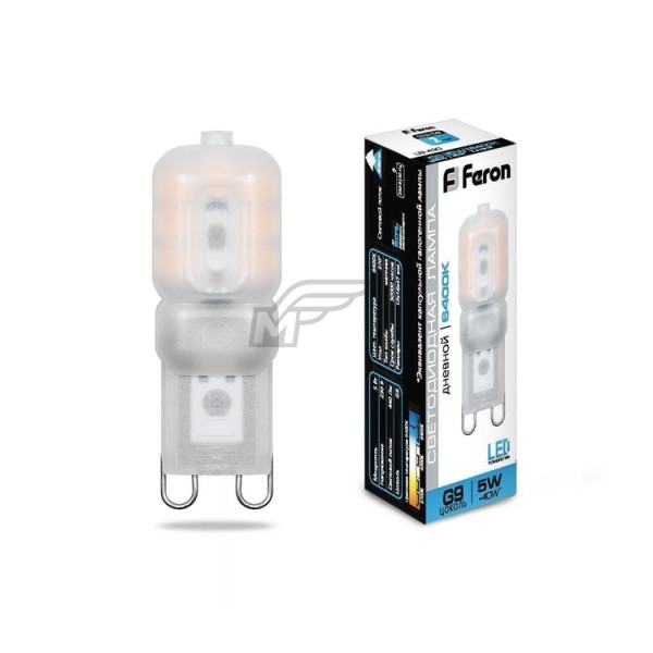 Лампа светодиодная Feron 230V 5W 4000K-G9 LB-430 301867