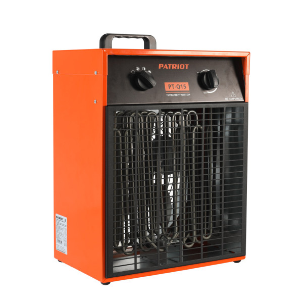Тепловентилятор электрический PATRIOT PT - Q 15,  400В,  терморегулятор,  нерж.ТЭН,  кабель питания  с евр